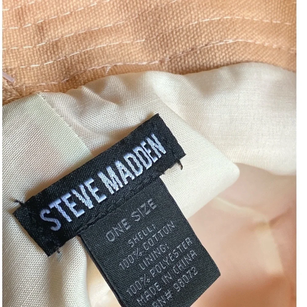 Steve Madden Canvas Bucket Hat Women’s OS Peach NWT